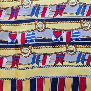 Franco Bassi Silk Square Scarf Signal Flags Nautical Marine Diving Ocean
